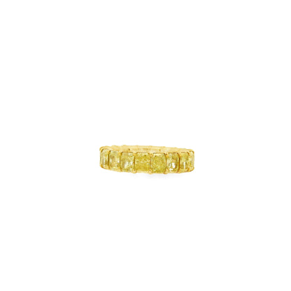 18k Yellow Gold 5.71ctw Radiant Cut Diamond Eternity Band Ring — photo 8 of 9