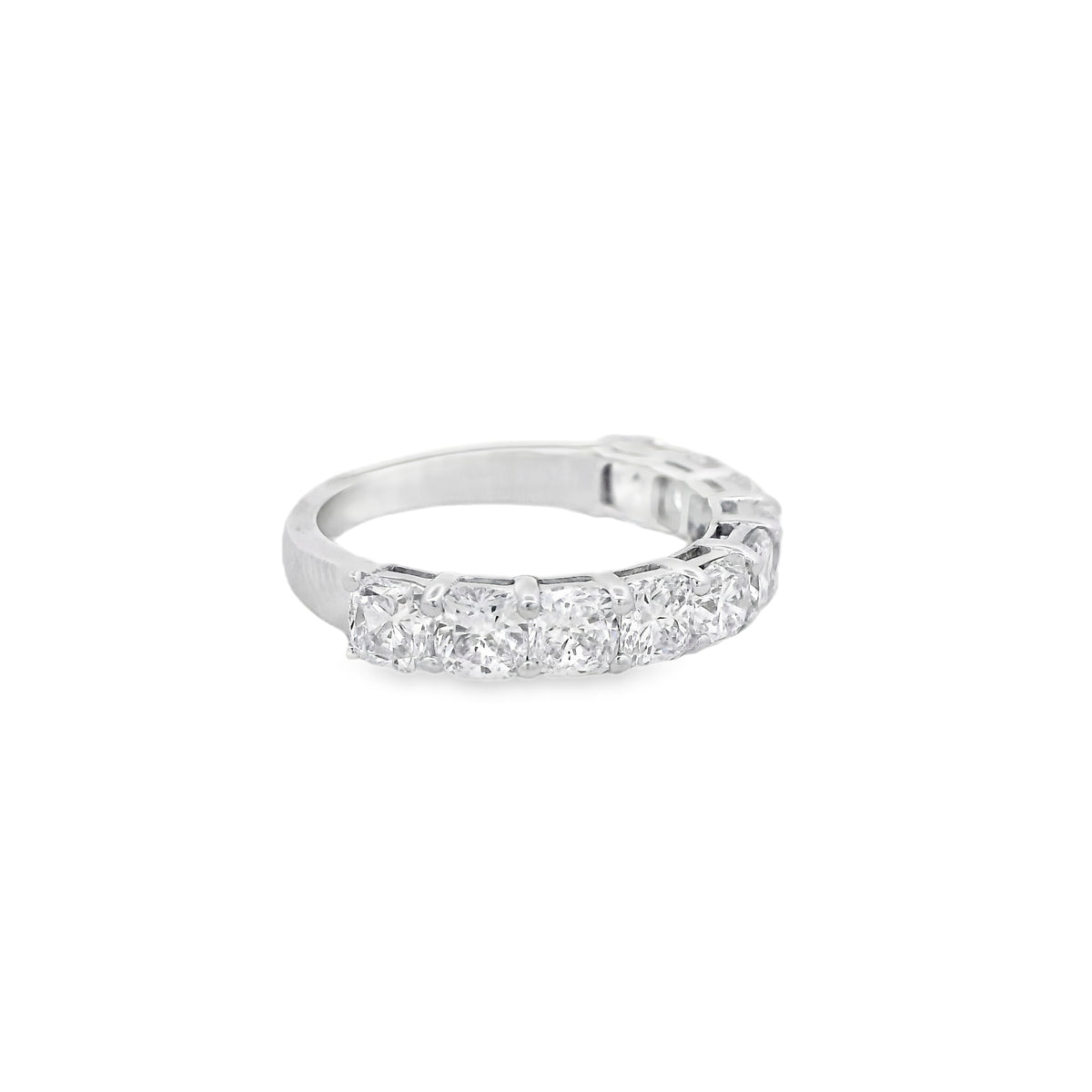 18k White Gold 2.73ctw Cushion Cut Diamond Channel Set Wedding Band — photo 8 of 9
