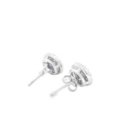 18k White Gold 1.3ctw Round Brilliant Diamond Cluster Stud Earrings — photo 8 of 11