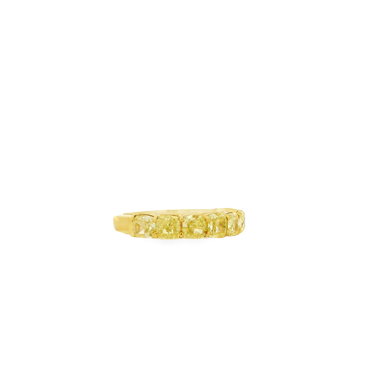 18k Yellow Gold 2.80ctw Cushion Cut Diamond Half Eternity Band Ring — photo 8 of 8
