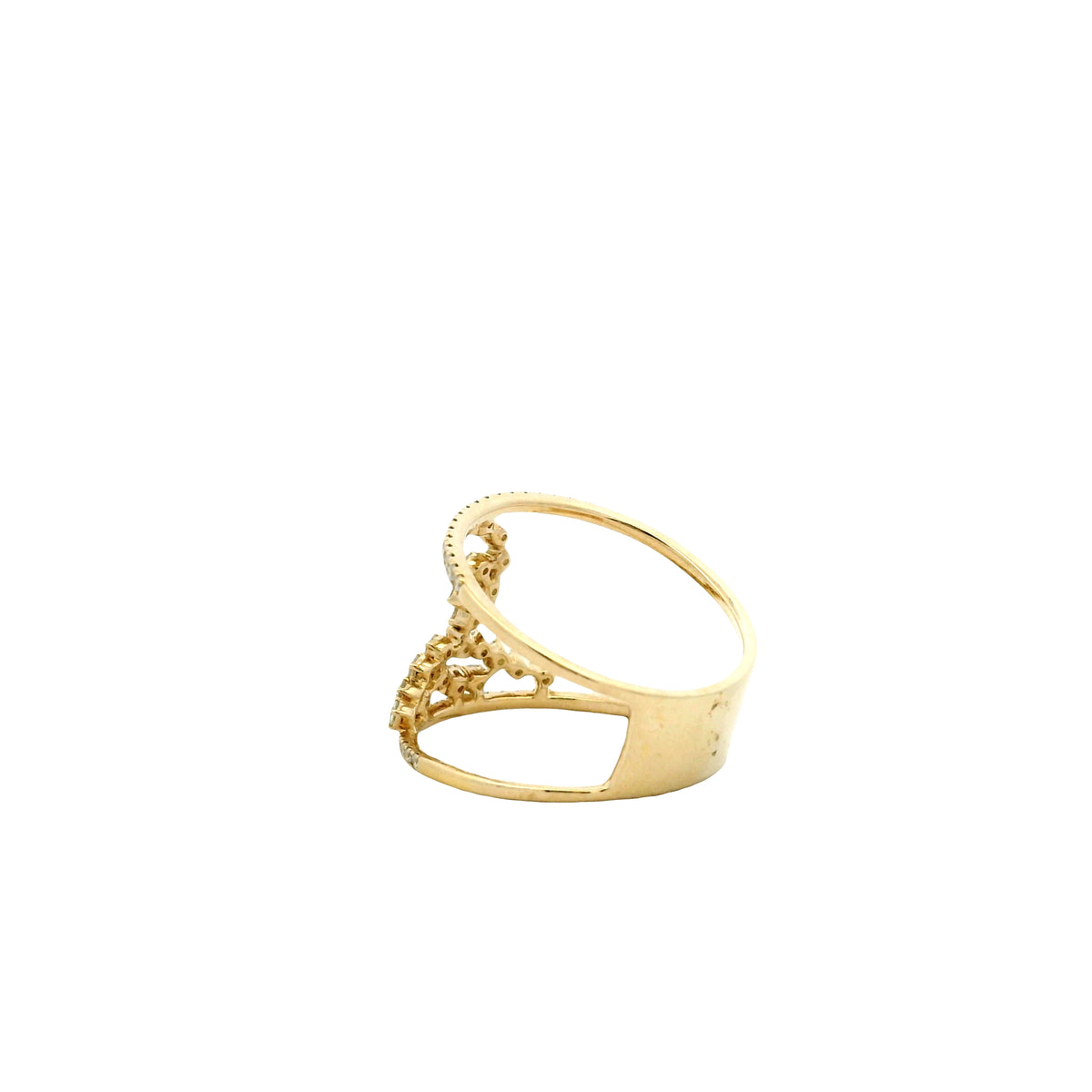 14k Yellow Gold 0.64ctw Pavé Diamond Openwork Cocktail Ring — photo 8 of 12