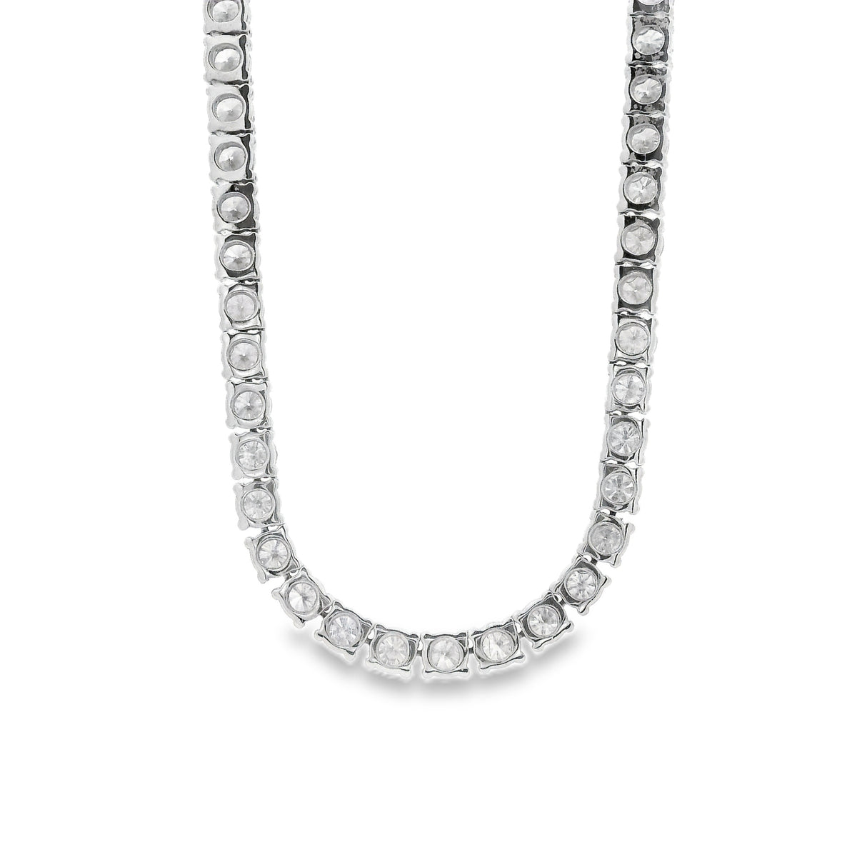 14k White Gold 13.72ctw Round Brilliant Diamond Tennis Necklace 17" — photo 8 of 13