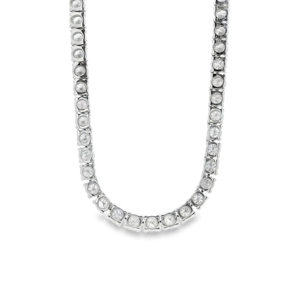 14k White Gold 13.72ctw Round Brilliant Diamond Tennis Necklace 17" — photo 8 of 13