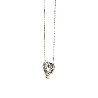 Tiffany & Co. Platinum 0.54ctw Round Brilliant Diamond Open Heart Pendant Necklace 16" — photo 8 of 9