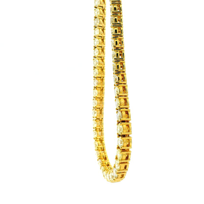 14k Yellow Gold 35.45ctw Round Diamond 4-Prong Tennis Necklace 22" — photo 8 of 9