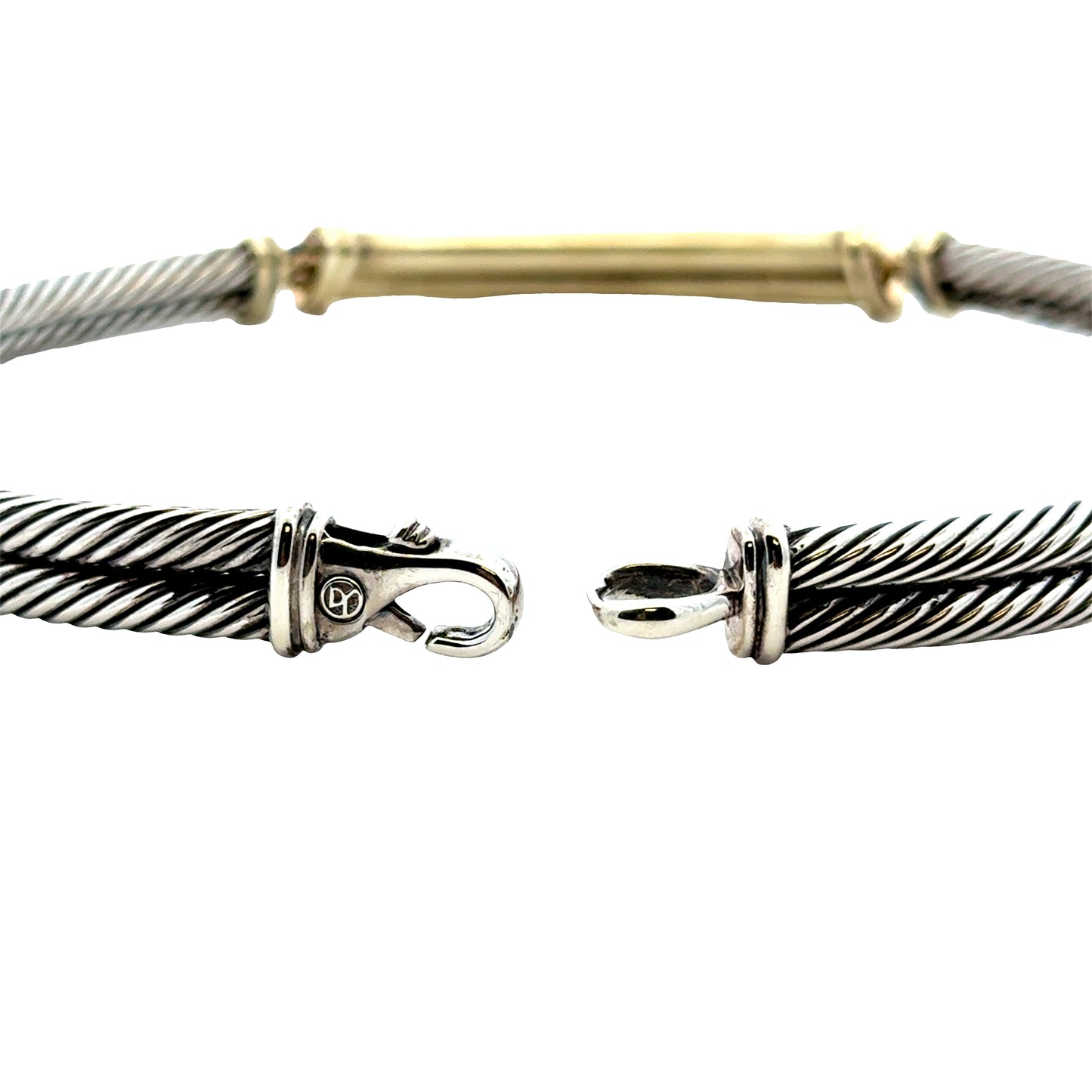 David Yurman Sterling Silver & 18k Gold Metro Diamond Choker Necklace 15" — photo 8 of 8