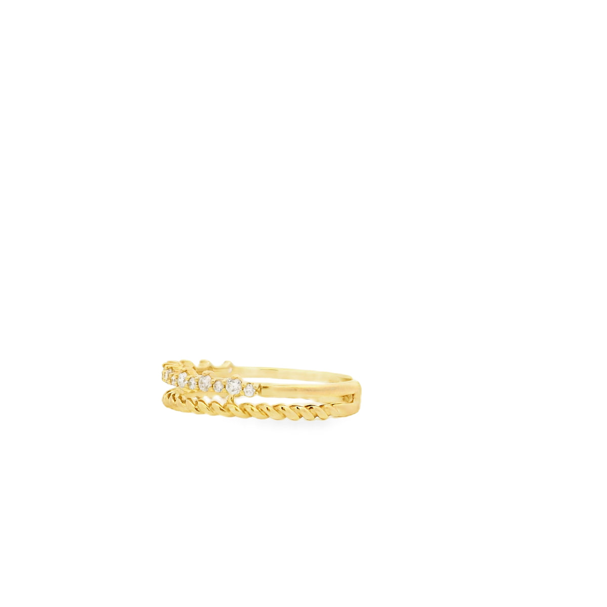 14k Yellow Gold 0.22ctw Round Brilliant Diamond Split Band Ring — photo 9 of 11