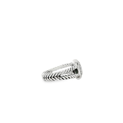 David Yurman Petite Albion Sterling Silver Blue Topaz and Diamond Ring — photo 9 of 11