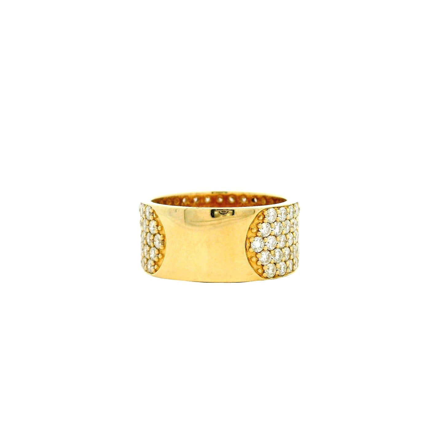 14k Yellow Gold 3.61ctw Round Brilliant Diamond White Pavé Dome Ring — photo 9 of 11