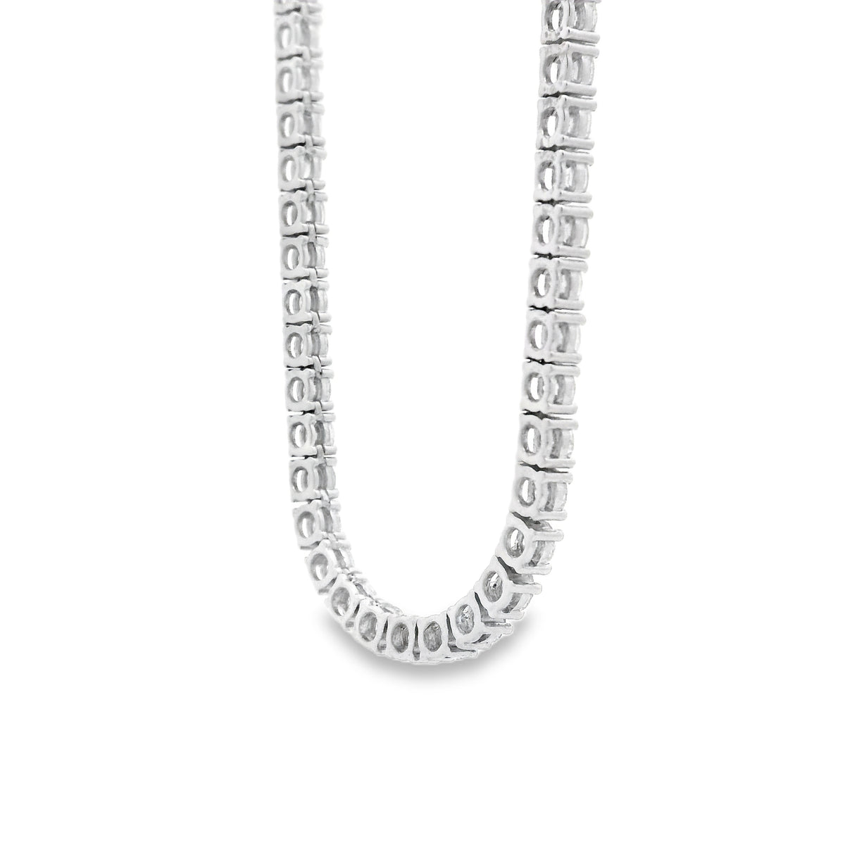 14k White Gold 13.72ctw Round Brilliant Diamond Tennis Necklace 17" — photo 9 of 13