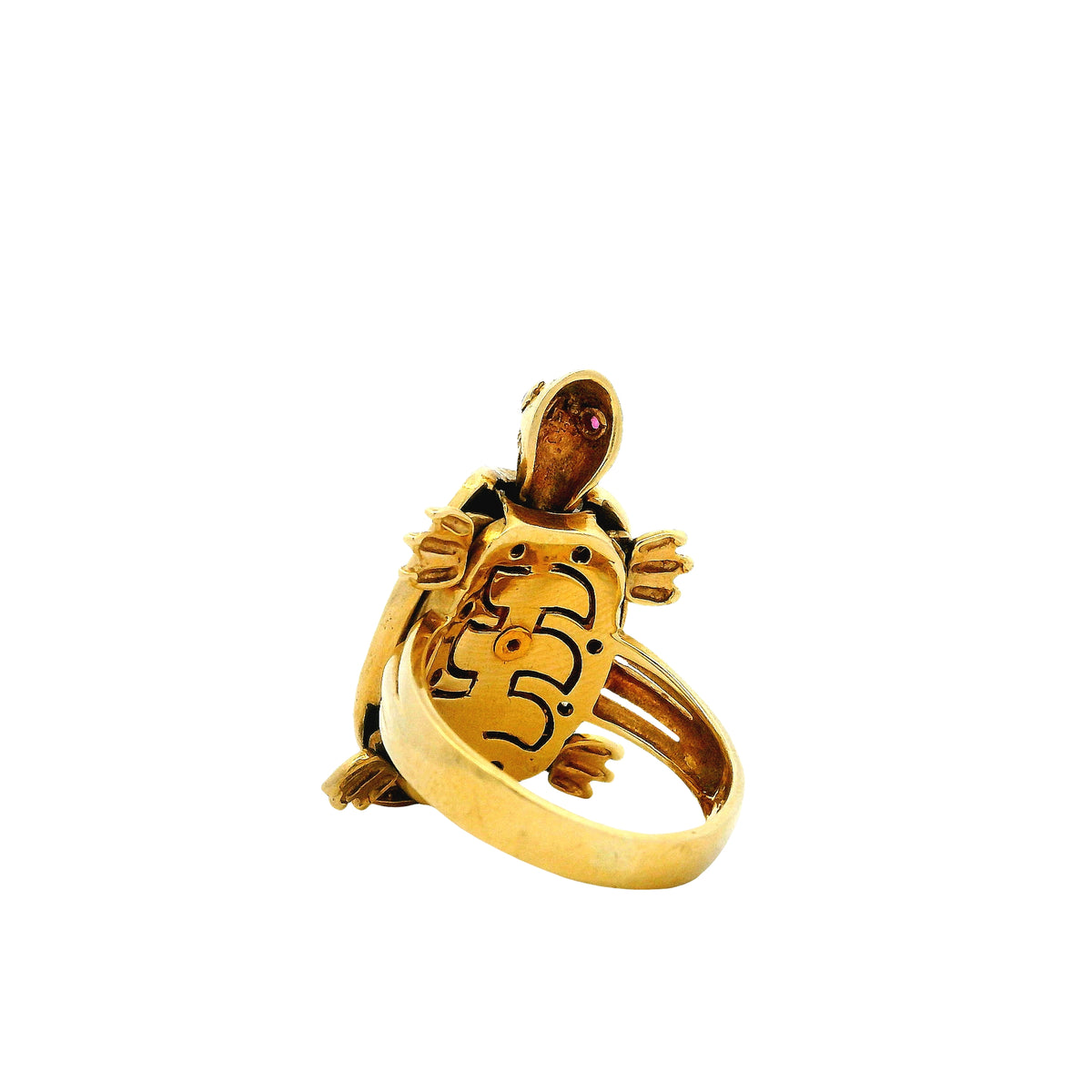 14k Yellow Gold Turtle Hinged Shell Cocktail Ring — photo 9 of 13