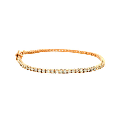 14k Rose Gold 2.40ctw Round Brilliant Diamond Tennis Bracelet — photo 9 of 9
