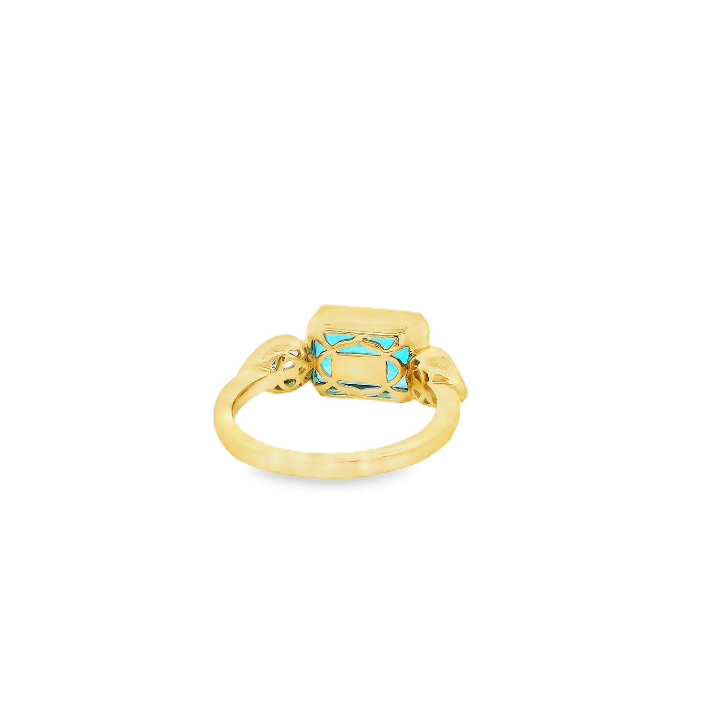 Gabriel and Co. 14k Yellow Gold 5.20ctw Swiss Blue Topaz Signet Ring — photo 9 of 12