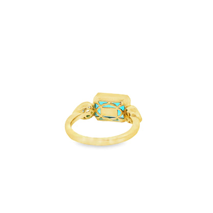 Gabriel and Co. 14k Yellow Gold 5.20ctw Swiss Blue Topaz Signet Ring — photo 9 of 12