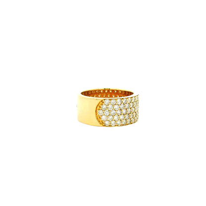 14k Yellow Gold 3.61ctw Round Brilliant Diamond White Pavé Dome Ring — photo 9 of 11