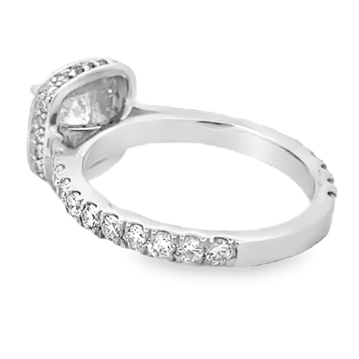 18k White Gold 0.72ct Princess Cut Diamond Halo Engagement Ring — photo 9 of 13