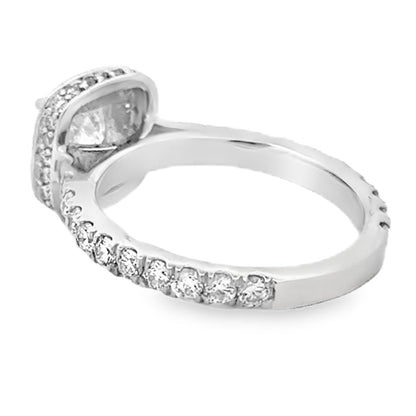 18k White Gold 0.72ct Princess Cut Diamond Halo Engagement Ring — photo 9 of 13