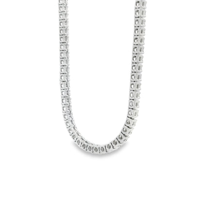 14k White Gold 7.13ctw Round Brilliant Diamond Tennis Necklace 18" — photo 9 of 13