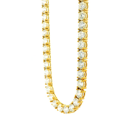 14k Yellow Gold 41.15ctw Round Brilliant Diamond Tennis Necklace 17" — photo 9 of 10