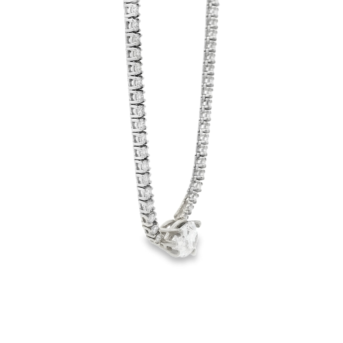 GIA Certified 1.06ct D VS2 Pear Cut Diamond Pendant Tennis Necklace — photo 9 of 10