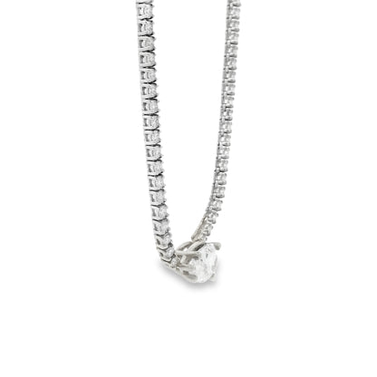 GIA Certified 1.06ct D VS2 Pear Cut Diamond Pendant Tennis Necklace — photo 9 of 10