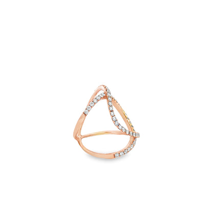 18k Rose Gold 0.82ctw Round Diamond Pavé Cocktail Ring — photo 9 of 11