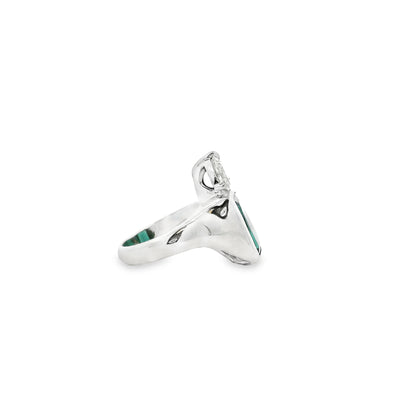 Platinum 4ct Tourmaline and 0.90ctw Trilliant Cut Diamond Ring — photo 9 of 12