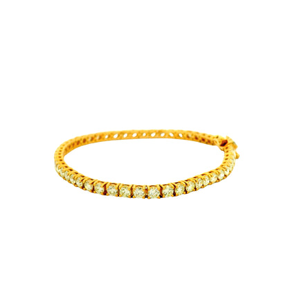 14k Yellow Gold 5.72ctw Natural Round Brilliant Diamond Tennis Bracelet — photo 9 of 11
