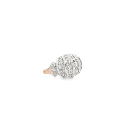 White Gold Pavé Diamond Bombe Dome Cocktail Ring — photo 9 of 9
