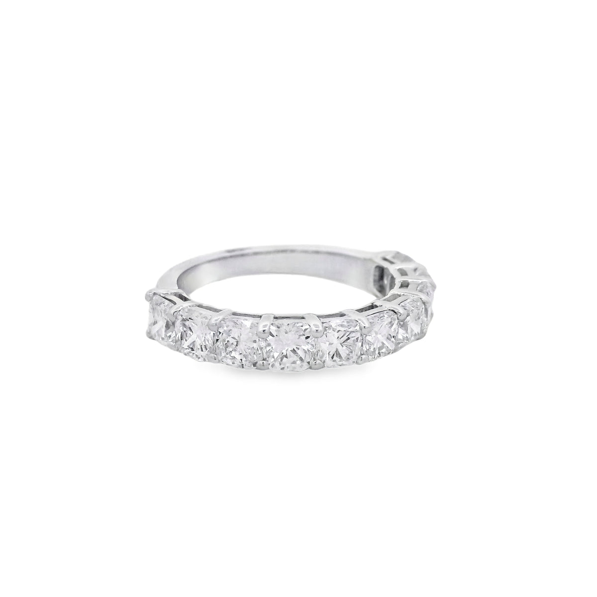 18k White Gold 2.73ctw Cushion Cut Diamond Channel Set Wedding Band — photo 9 of 9