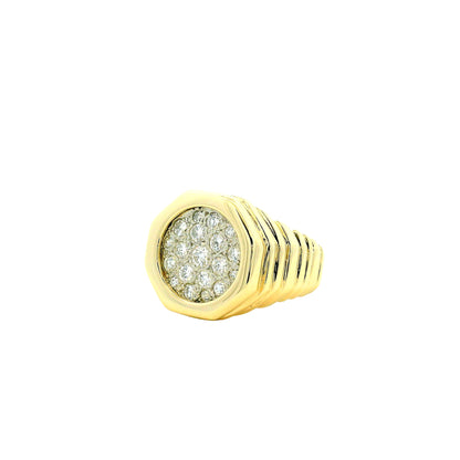 14k Yellow Gold 1.8ctw Round Diamond Pavé Cluster Cocktail Ring — photo 9 of 11