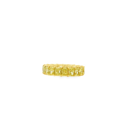 18k Yellow Gold 5.71ctw Radiant Cut Diamond Eternity Band Ring — photo 9 of 9