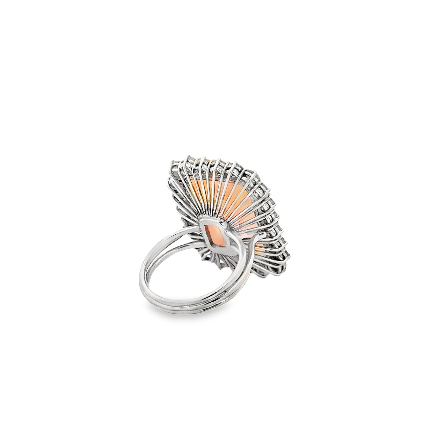 18k White Gold Natural Opal and 2.40ctw Diamond Halo Cocktail Ring — photo 9 of 11