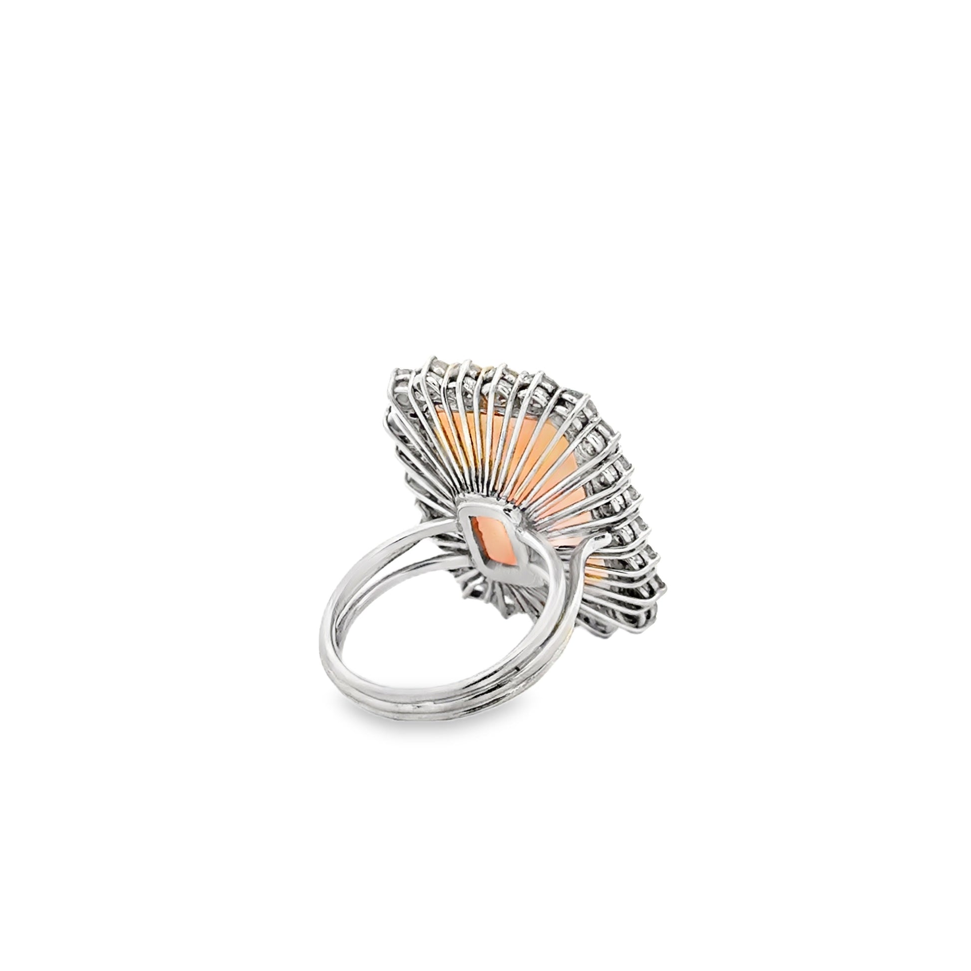 18k White Gold Natural Opal and 2.40ctw Diamond Halo Cocktail Ring — photo 9 of 11