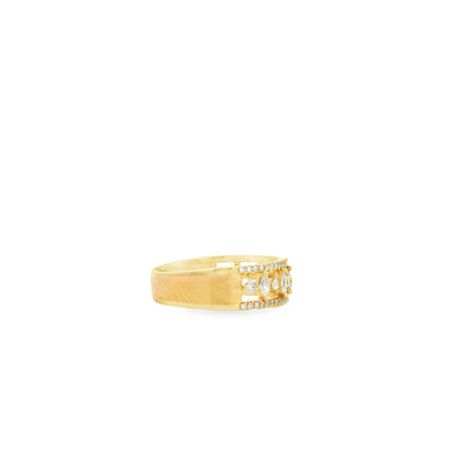 14k Yellow Gold 0.29ct Round Brilliant and 0.23ct Marquise Diamond Multi-Row Band Ring — photo 9 of 9