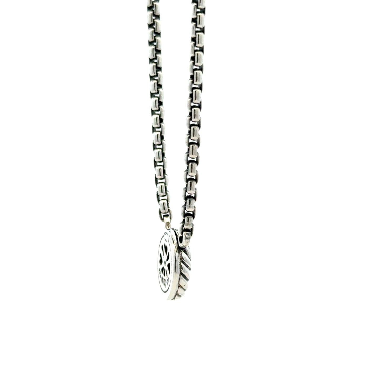 David Yurman Sterling Silver & 14k Gold Blue Topaz Classic Cable Cookie Pendant Necklace 16" — photo 9 of 10