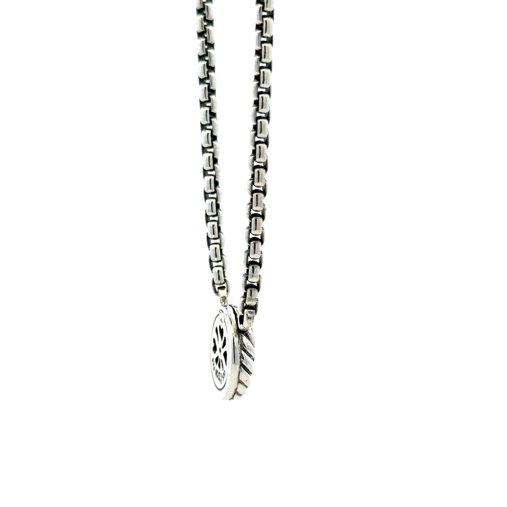 David Yurman Sterling Silver & 14k Gold Blue Topaz Classic Cable Cookie Pendant Necklace 16" — photo 9 of 10