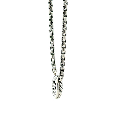 David Yurman Sterling Silver & 14k Gold Blue Topaz Classic Cable Cookie Pendant Necklace 16" — photo 9 of 10