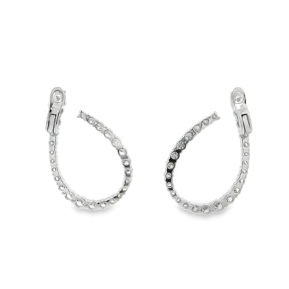 18k White Gold 6.14ctw Round Brilliant Diamond Hoop Earrings — photo 9 of 9
