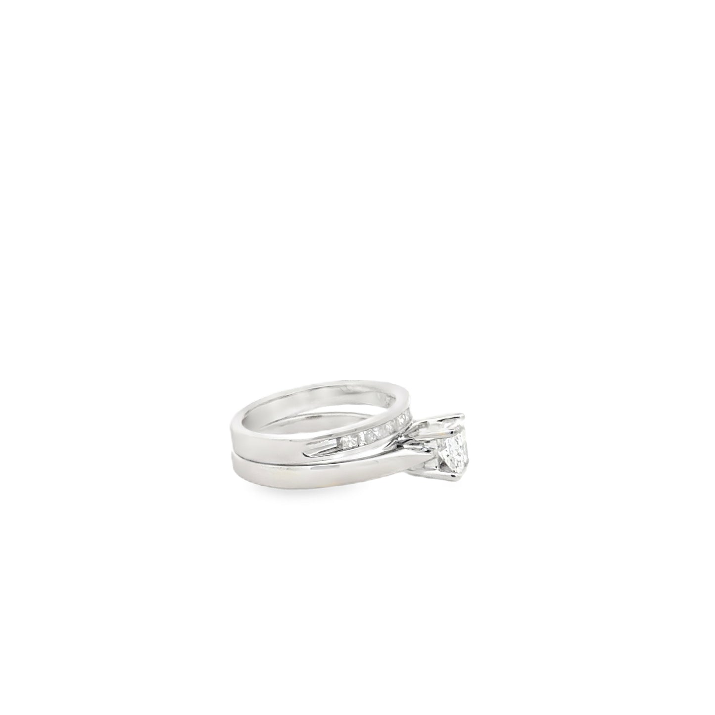 14k White Gold 0.96ct Princess Cut Diamond Solitaire Engagement Ring — photo 9 of 11