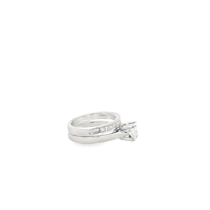 14k White Gold 0.96ct Princess Cut Diamond Solitaire Engagement Ring — photo 9 of 11