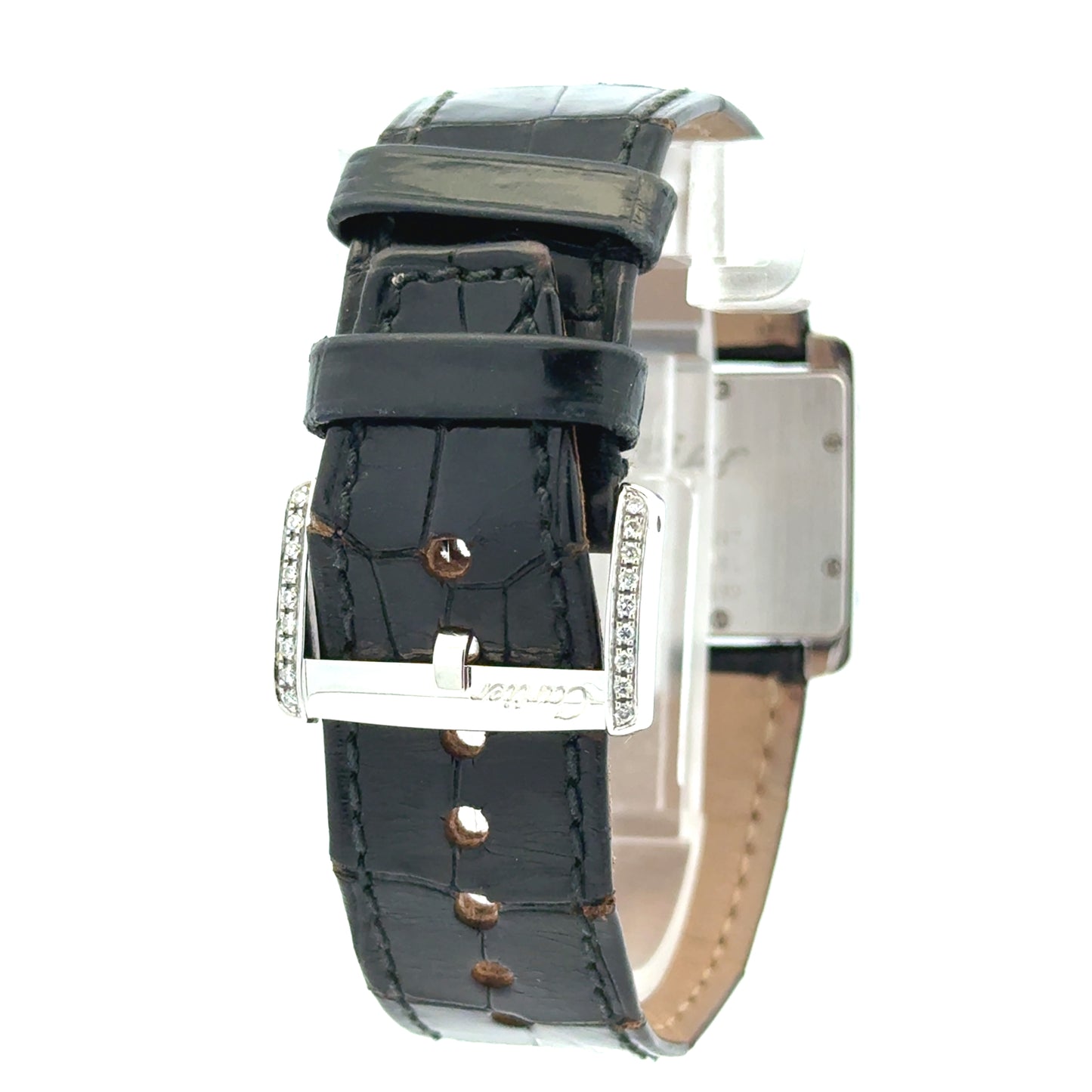 Cartier Tank Divan Mini 32mm Aftermarket Diamond Bezel Stainless Steel Watch — photo 9 of 10