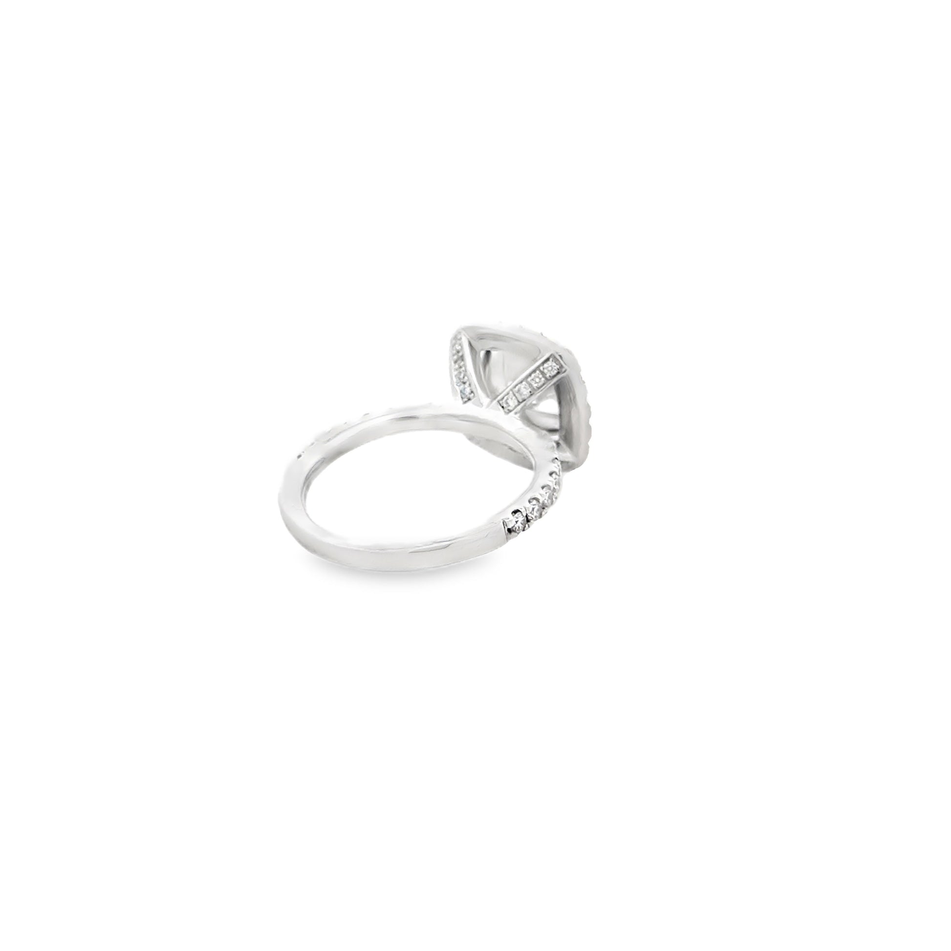 14k White Gold 1.50ct Round Brilliant Diamond Halo Engagement Ring — photo 9 of 10