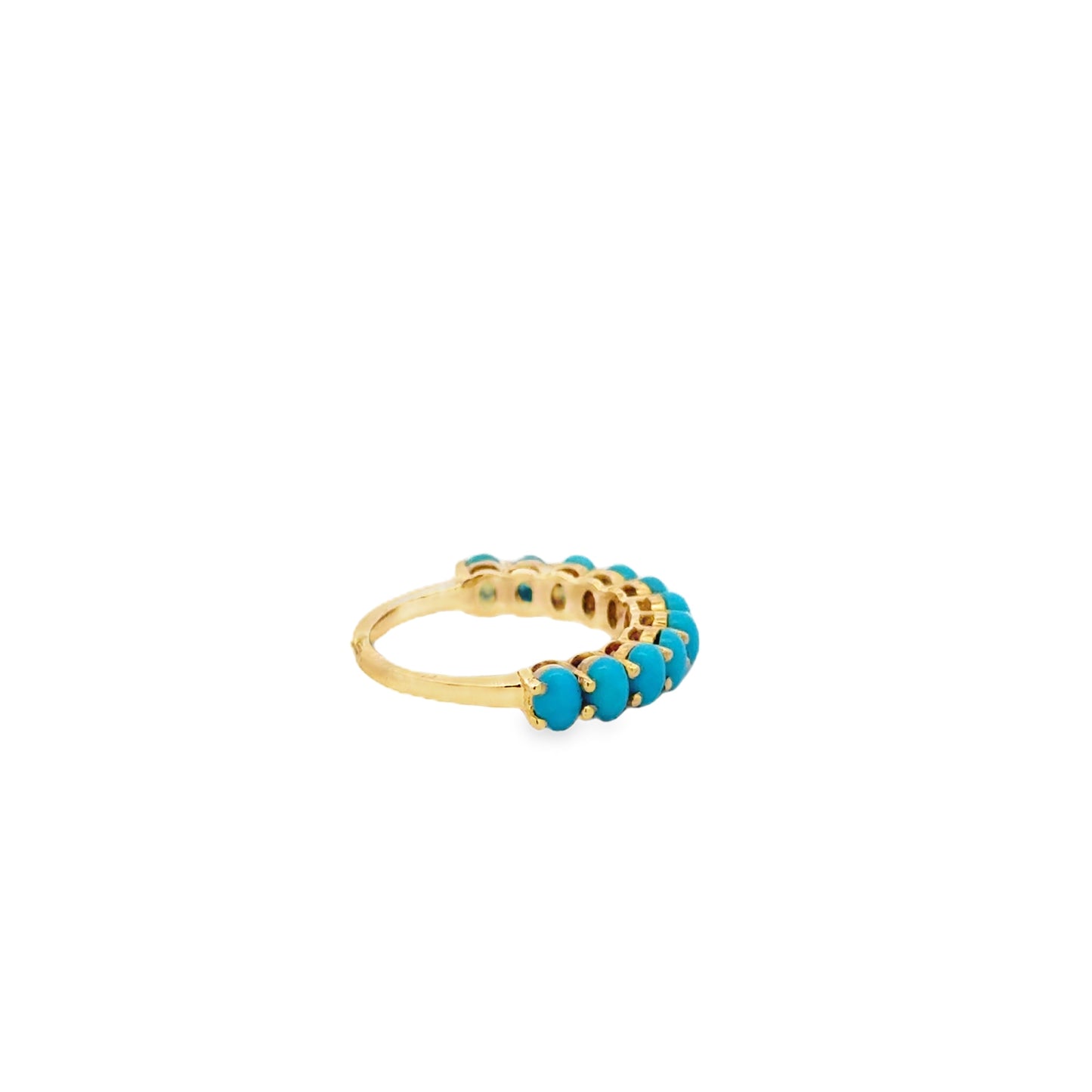 14k Yellow Gold Natural Turquoise Oval Cabochon Cocktail Ring — photo 9 of 11