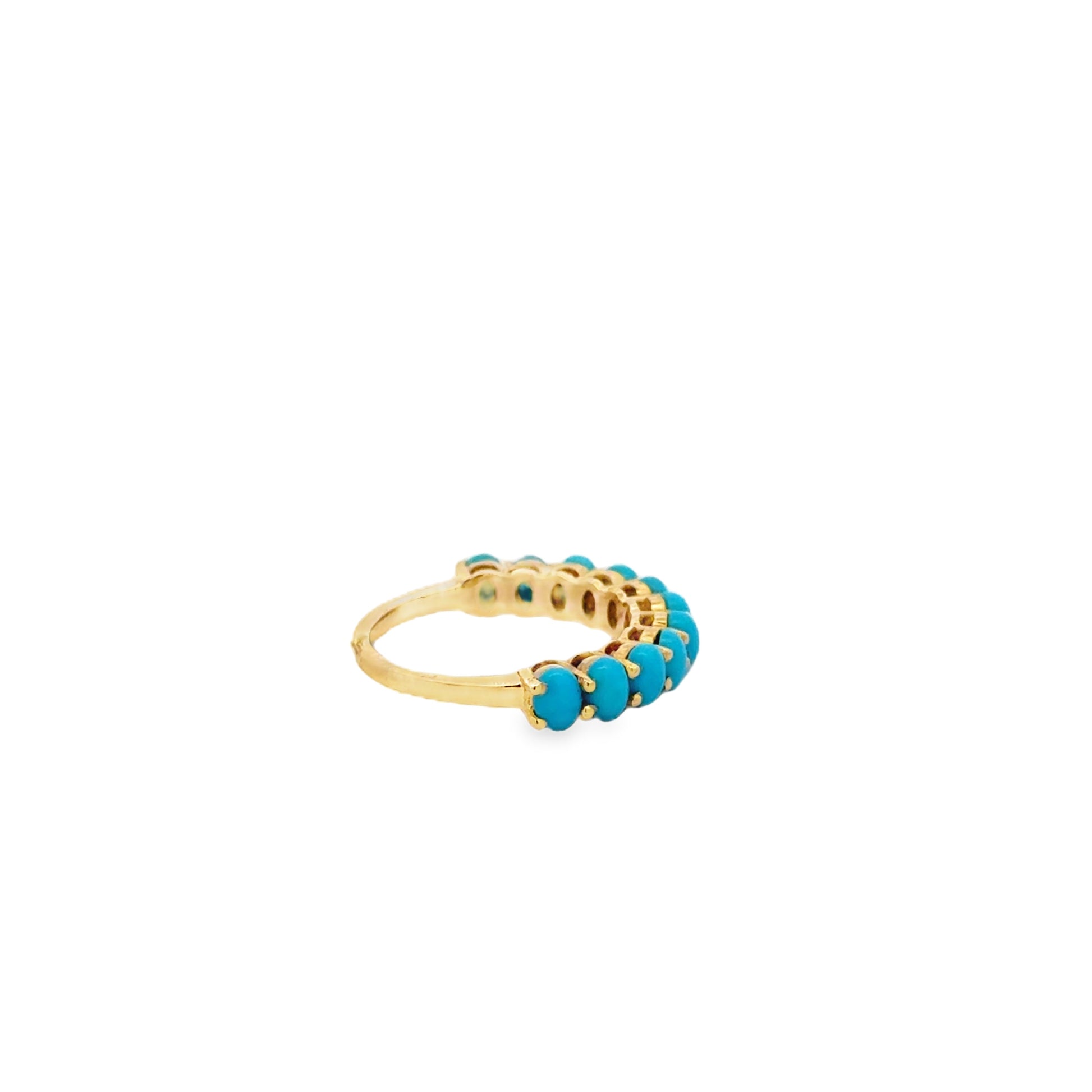 14k Yellow Gold Natural Turquoise Oval Cabochon Cocktail Ring — photo 9 of 11