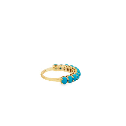 14k Yellow Gold Natural Turquoise Oval Cabochon Cocktail Ring — photo 9 of 11