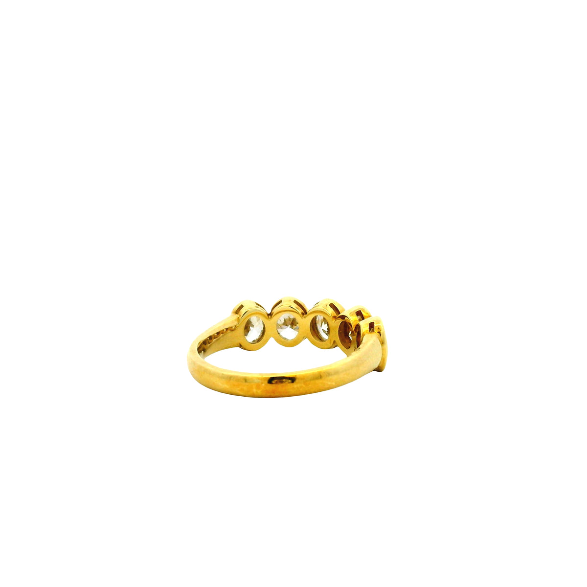 18k Yellow Gold 1.55ctw Oval Cut Natural Diamond Bezel Set Band Ring — photo 9 of 12