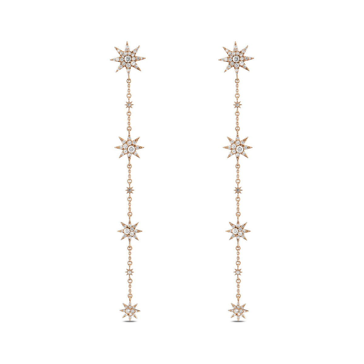 Bee Goddess Venus Star 18k Gold Diamond Earrings