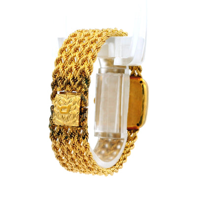 Piaget 9902 E21 Yellow Gold Malachite and Diamond Dial Watch