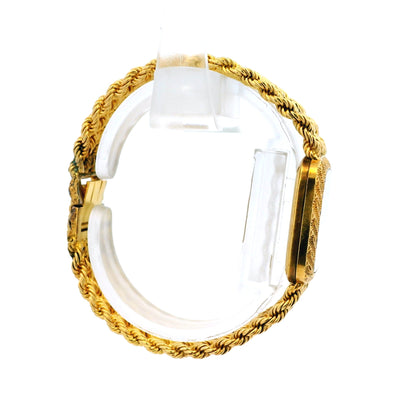 Piaget 9902 E21 Yellow Gold Malachite and Diamond Dial Watch